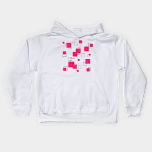 Geometric Square pink and black Art Kids Hoodie